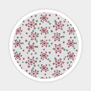 Snowflakes Pattern - Silver Grey Magnet